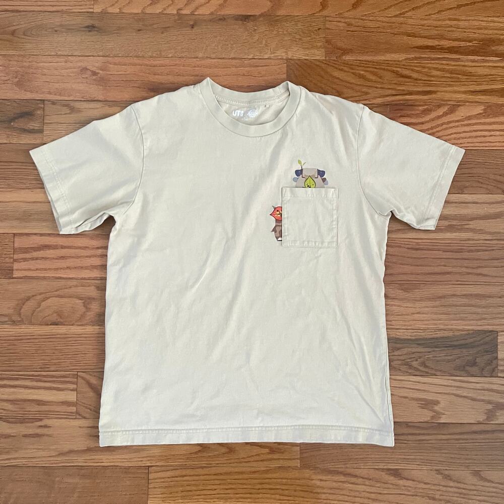Uniqlo UT Zelda Tears of the Kingdom Korok Pocket Tee Mens Medium Tan Shirt 2024